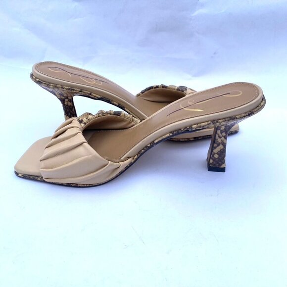 Sam Edelman Kittie Slides 3" Heeled Sandal Sz 6M Beige/Snakeprint NWOB $180 - Picture 10 of 12